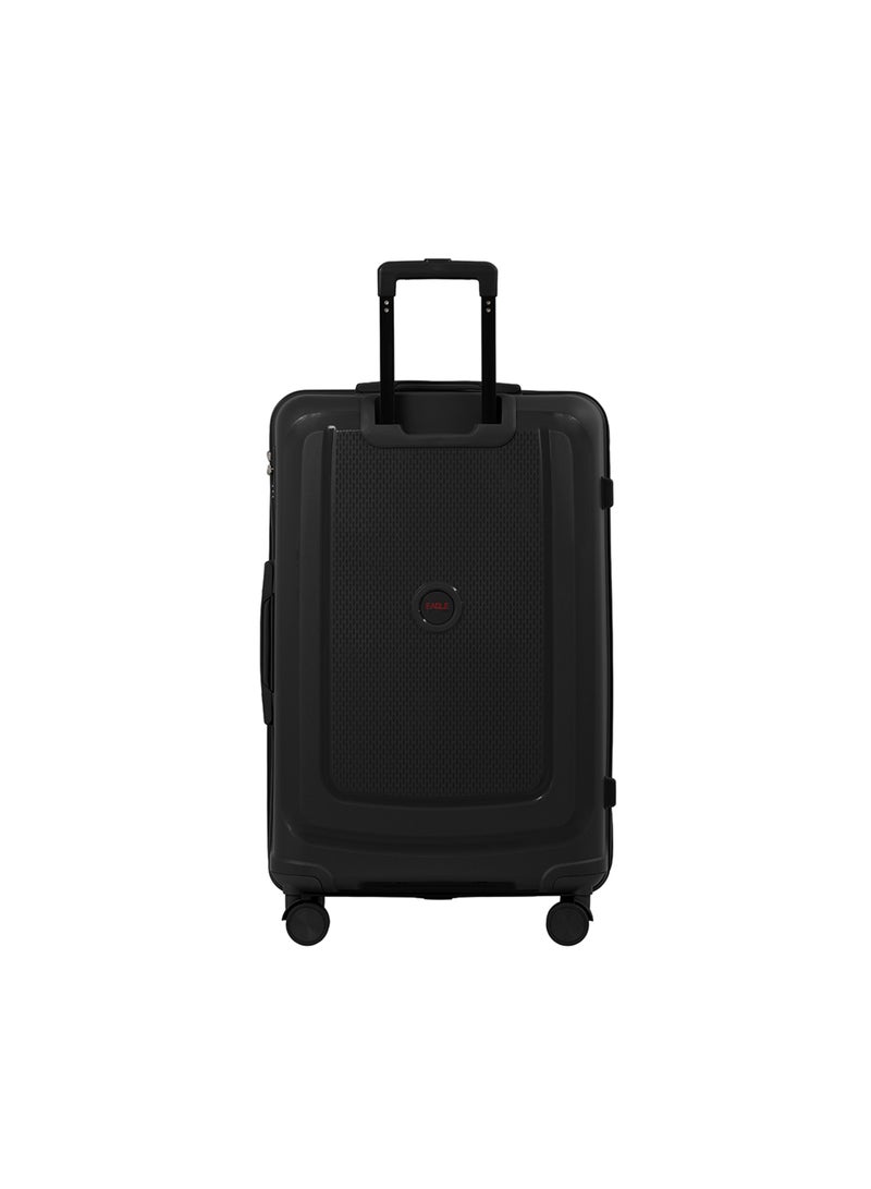 ايجل اكسبريس حقيبة سفر كليفتون من البولي بروبيلين، عجلات دوارة مزدوجة، قفل آمن، مقاس 24 بوصة، إصدار أسود - Image 3