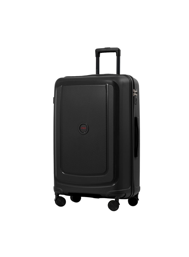 ايجل اكسبريس حقيبة سفر كليفتون من البولي بروبيلين، عجلات دوارة مزدوجة، قفل آمن، مقاس 24 بوصة، إصدار أسود - Image 1