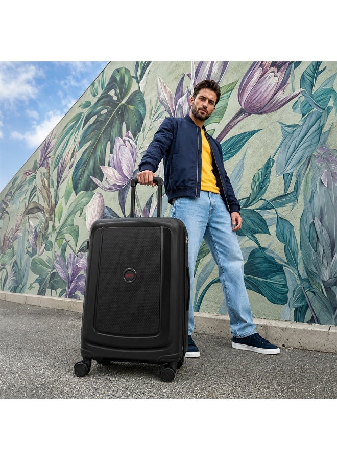 Eagle Express Clifton 24 Inch Medium Luggage All Black, PP Hard Shell Check-In Trolley Suitcase with Lightweight Travel Design, 360 Spinner Wheels, Secure Lock System and 2 Year Warranty - Image 2