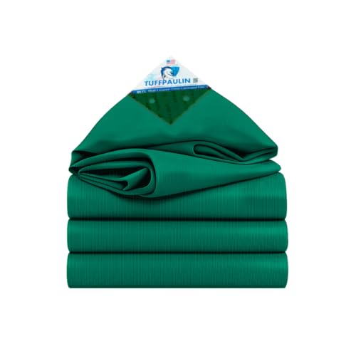 TUFFPAULIN Plastic 15Ft X 9Ft 120 GSM Green Tarpaulin Tirpal Tadpatri Tharpai Thadika,Extra Strong,Reinforced Eyelets,Uv Resistant,100% Waterproof Virgin,6 Layer Mlcl 3D Rib Technology-1 No. - Image 1