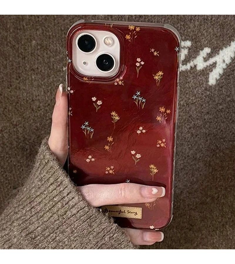 For iPhone 14 Plus Mixed Color 1 Floral Pattern Shockproof Soft Phone Case Delicate Design Protective Cover - Image 1