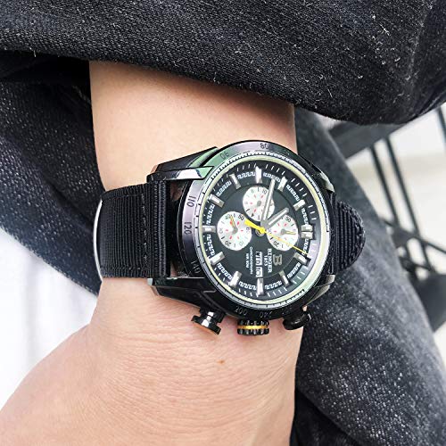 torbollo Quick Release Watch Bands - Choice of Color and Width (18mm, 20mm, 22mm or 24mm) Watch Straps, Quality Nylon Strap and Sturdy Brushed Buckle, 22mm / Large Wrist (7.1''-8.9'') - Image 3