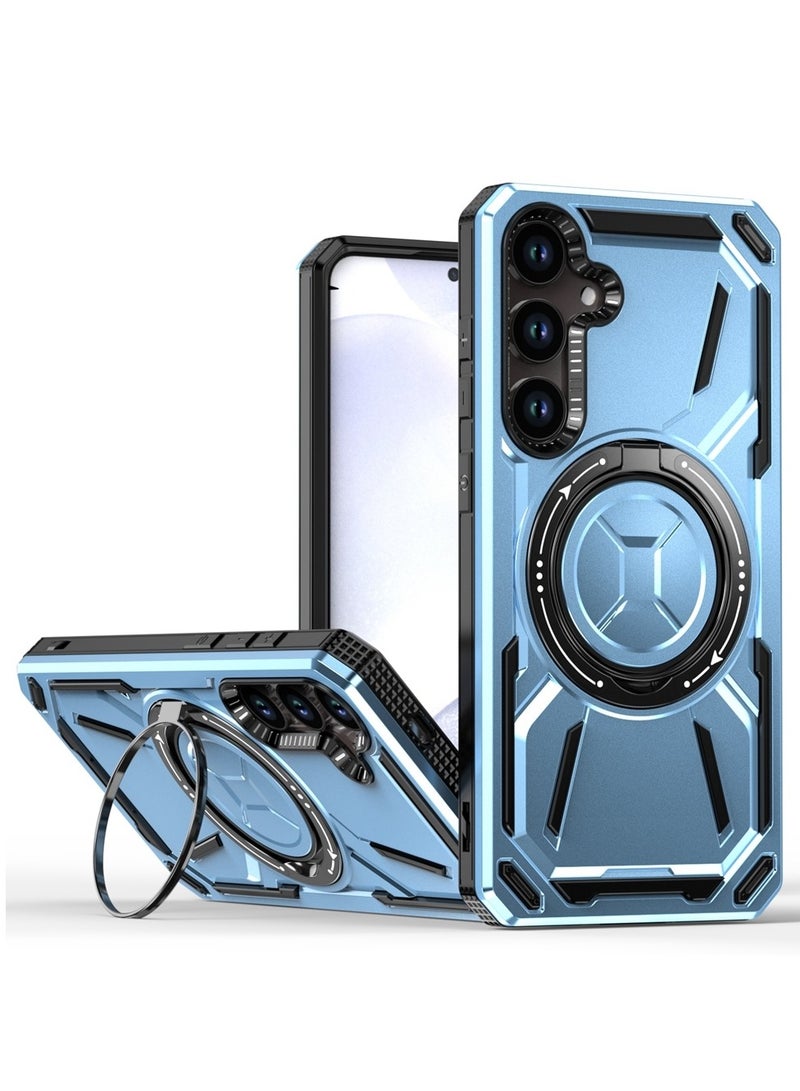 SHIELD EGYPT SHIELD EGYPT For Samsung Galaxy S24 Plus Armored II Series Mag-Safe Magnetic Holder Phone Case (Blue) 