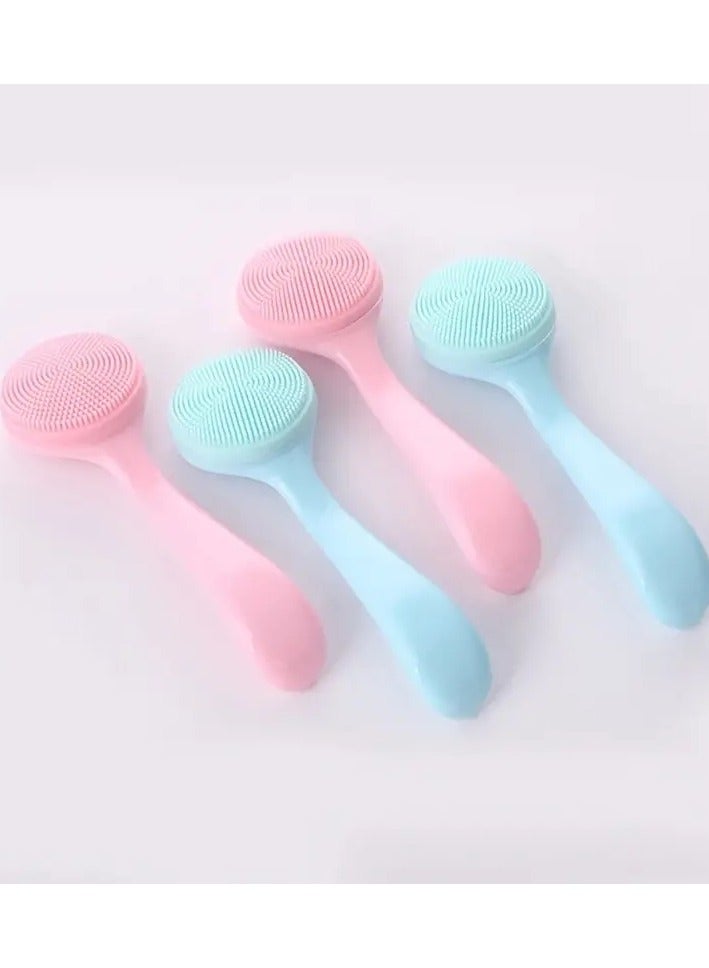 Manual Silicone Cleansing Massage Brush Facial Cleansing Brush Double Sided Silica Gel Cleansing Brush Portable Facial Massage Skin Care Tool - Image 4