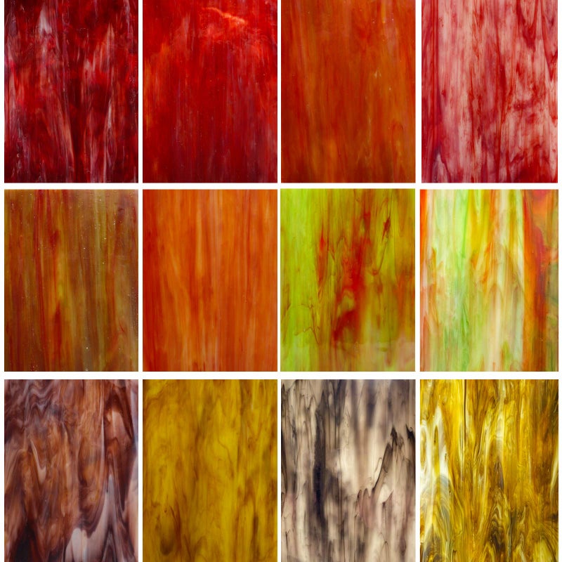 LITMIND 12 Pack Assorted Stained Glass Sheets 4x6 Inch Glass Mosaic Tiles for Crafts Artistic Stained Glass in a Variety of Granite Colors  Marble Textures Smooth  Opaque