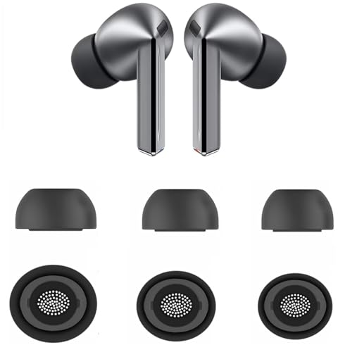 JNSA Replacement for Galaxy Buds3 Pro Earbuds Tips Silicone Ear Tips, Galaxy Buds 3 Pro Eartips S/M/L 3 Size 3 Pairs Upgrade Black 913b3 - Image 1