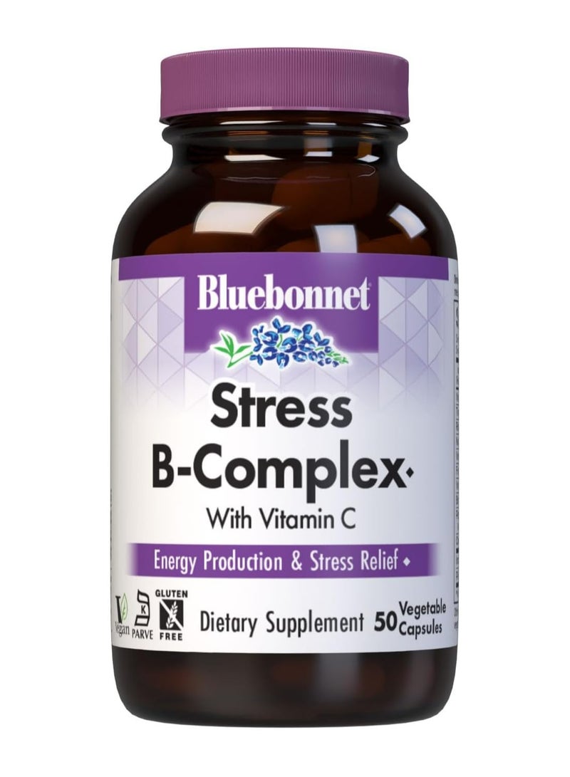 Bluebonnet Nutrition Blue Bonnet Stress B-Complex Vegetable Capsules, 50 Capsules - Image 1