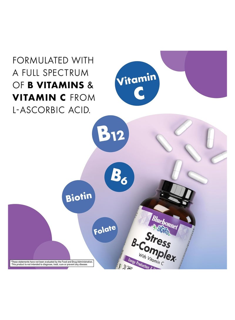 Bluebonnet Nutrition Blue Bonnet Stress B-Complex Vegetable Capsules, 50 Capsules - Image 2