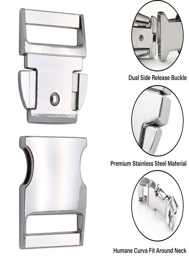 LonlyEagle Dog Collar Buckle,Fastener Stainless Steel Buckle for Prong Dog Training Collar & Quick Release with Buckle for Medium Large Dogs(Silver,M:2.8-3.2mm) - Image 4