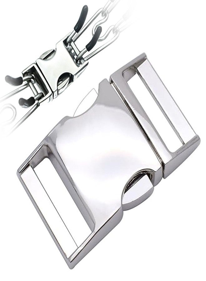 LonlyEagle Dog Collar Buckle,Fastener Stainless Steel Buckle for Prong Dog Training Collar & Quick Release with Buckle for Medium Large Dogs(Silver,M:2.8-3.2mm) - Image 1