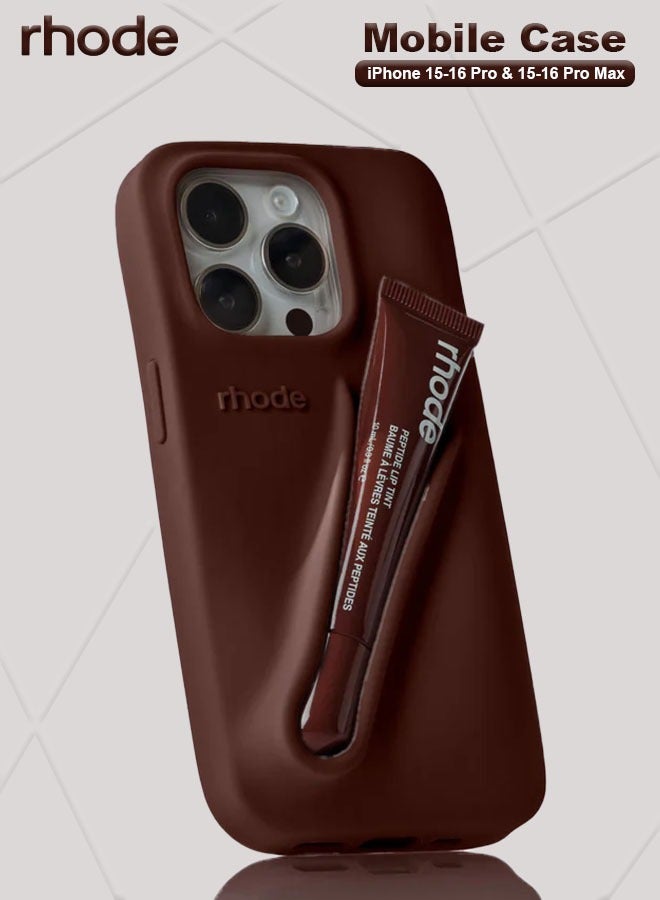 rhode Phone Case with Peptide Espresso Lip Tint, Protective Mobile Cover for iPhone 15-16 Pro & Pro Max with Lip Gloss Holder for Stylish Touch-Ups On the Go - Image 1