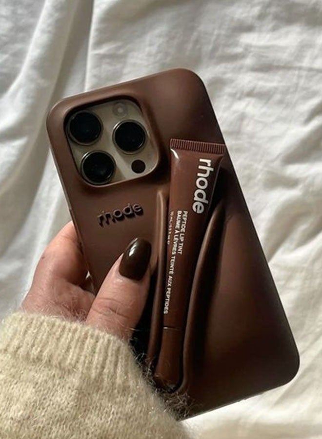 rhode Phone Case with Peptide Espresso Lip Tint, Protective Mobile Cover for iPhone 15-16 Pro & Pro Max with Lip Gloss Holder for Stylish Touch-Ups On the Go - Image 3