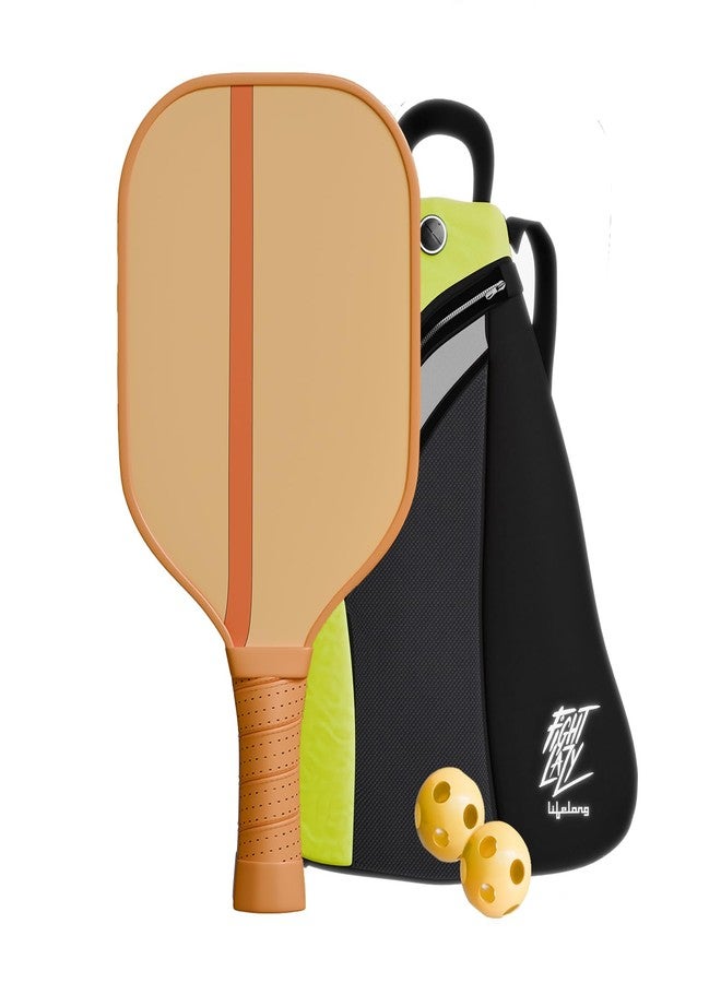 Lifelong Professional Pickleball Paddle| Fiberglass Surface,2 Pickle Ball Balls & Paddle Cover Bag |Cushion Comfort Handle Grip Durable Pickleball Paddle Set| for Kids & Adults,Brown & Beige - Image 1