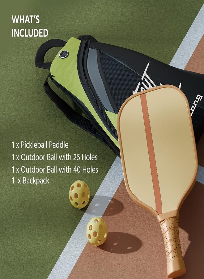 Lifelong Professional Pickleball Paddle| Fiberglass Surface,2 Pickle Ball Balls & Paddle Cover Bag |Cushion Comfort Handle Grip Durable Pickleball Paddle Set| for Kids & Adults,Brown & Beige - Image 5