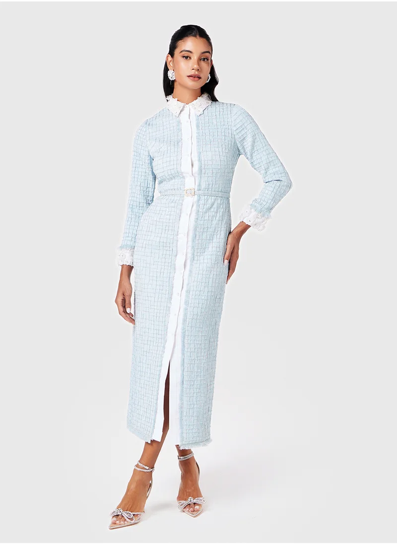 ثريدز باي اجوني Applique Collar Shirt Dress