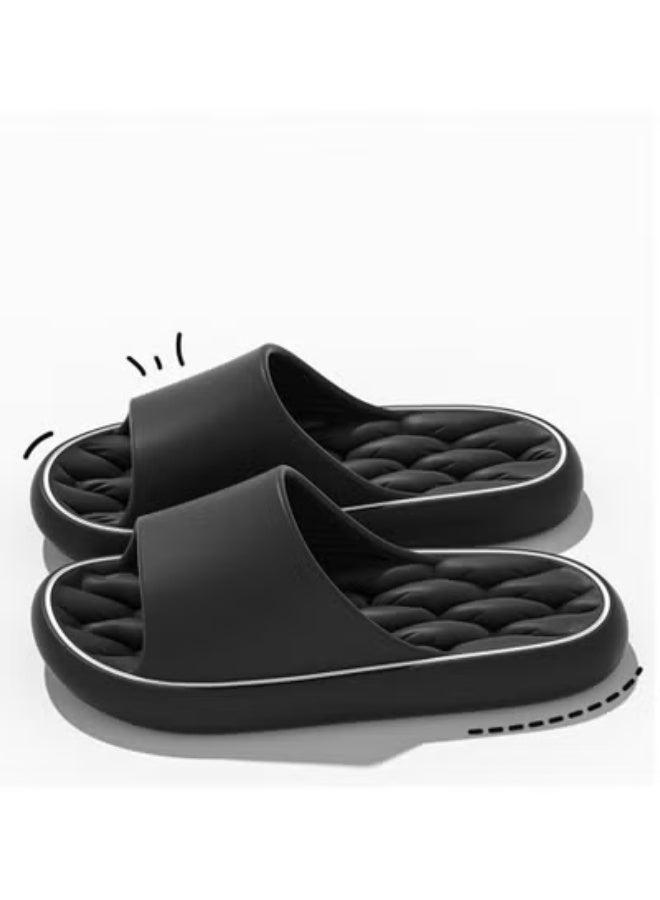 جودة عالية التنفس داخلي غير انزلاق ناعمة بيعت الحذاء للرجال والنساء التجفيف السريع حذاء دش أسود - Image 1