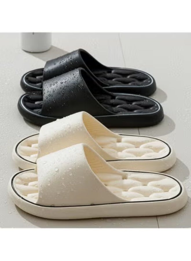 جودة عالية التنفس داخلي غير انزلاق ناعمة بيعت الحذاء للرجال والنساء التجفيف السريع حذاء دش أسود - Image 3