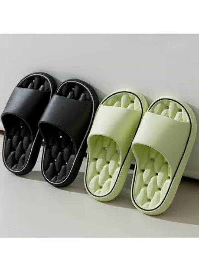 جودة عالية التنفس داخلي غير انزلاق ناعمة بيعت الحذاء للرجال والنساء التجفيف السريع حذاء دش أسود - Image 4