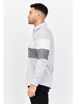 SELECTED Men Regular Fit Long Sleeve Solid Casual Shirt, Light Grey  - Image 4