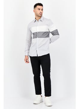 SELECTED Men Regular Fit Long Sleeve Solid Casual Shirt, Light Grey  - Image 3