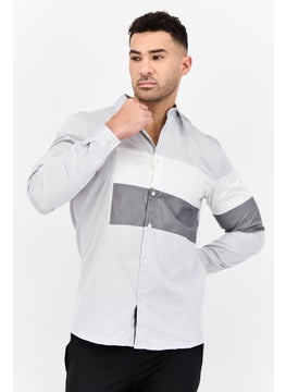 SELECTED Men Regular Fit Long Sleeve Solid Casual Shirt, Light Grey  - Image 1