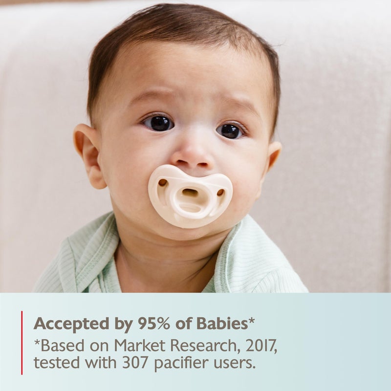 NUK لهايات نوك 100% سيليكون مريحة تقويم الأسنان، 0-6 أشهر، تصميم محايد، مجموعة خالدة، 5 قطع - Image 5