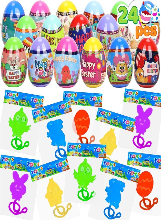 VOMAOK 24pcs Prefilled Easter Eggs with Easter Sticky Hands Toy Inside for Kids Boys Girls Easter Basket Stuffers,Eggs Hunt ,Party Favors - Image 1