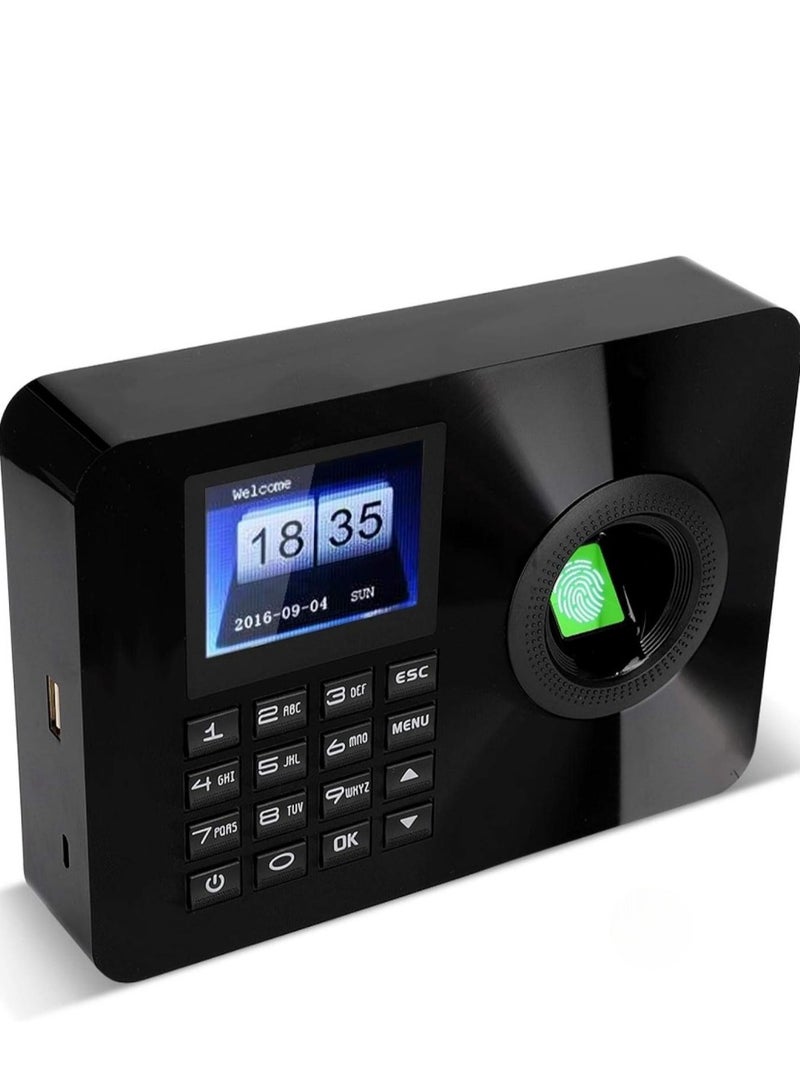 Fingerprint Password Attendance Machine  Biometric Attendance Device with 2.4 Inch TFT LCD Screen Employee Checking in Recorder Access Control Time Attendance Clock