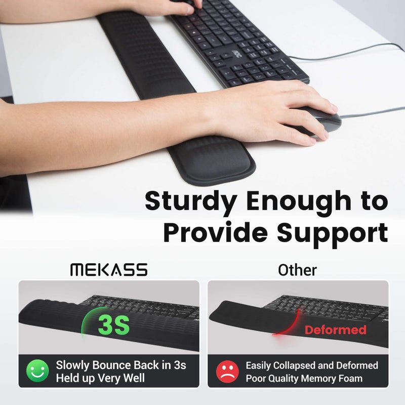 MEKASS Ergonomic Wrist Rest for Keyboard and Mouse, Soft Memory Foam Keyboard Wrist Rest Set with Non-Slip Silicone Base, Easy Typing, Pain Relief, Comfort for Office, Work, Gaming (Purple) - Image 5