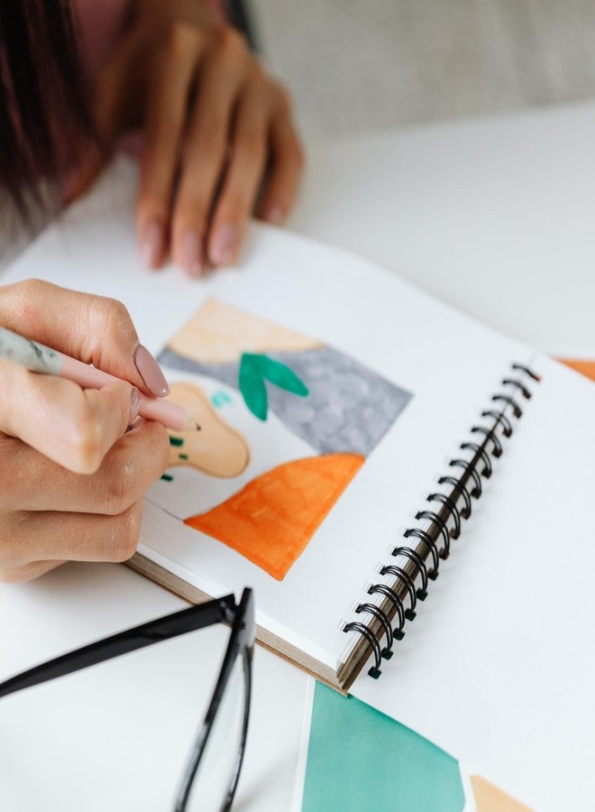 EKDALI Wiro Bound Sketch Book| Spiral bound at top | A4 Size| Pages 150 GSM| Natural Shade Paper| Ideal for artists and beginners | 100 pages - 50 sheets | ideal for sketching drawing doodling (Blue & Brown) - Image 4