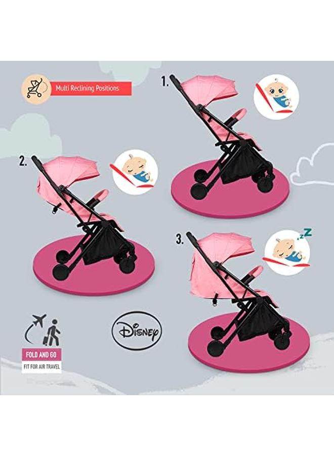 Disney Princess Travel Stroller 0 36 Months Compact Design Storage Basket Rear Breaks Travel Compatible Trolley Handle And More. - Image 3
