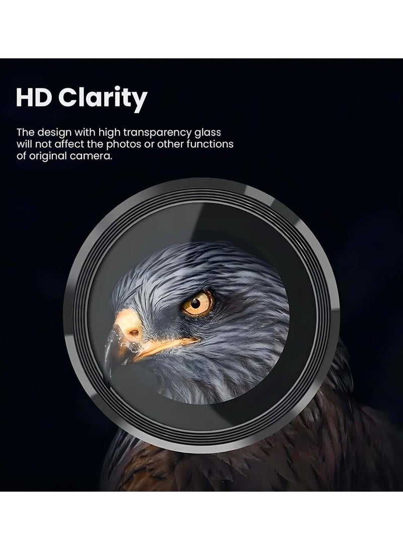 Wtech Xiaomi Redmi 13C 4G 2023 Premium Alloy Ring Camera Lens Tempered Glass Protector Shield (MLHICR) - Black - Image 5