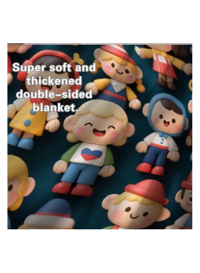 عام بطانية رقيقة من الفانيلا الكرتونية للأطفال أو الطلاب (دافئة ومريحة ومناسبة للنوم والألعاب) 100 سم * 150 سم - 965 - Image 5