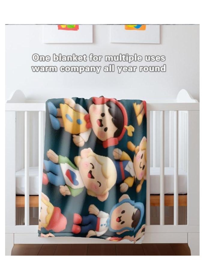 عام بطانية رقيقة من الفانيلا الكرتونية للأطفال أو الطلاب (دافئة ومريحة ومناسبة للنوم والألعاب) 100 سم * 150 سم - 965 - Image 1