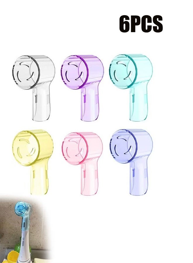 YJ 6 Pcs Toothbrush Head Holder Covers, Acrylic Dustproof Toothbrush Protective Case, Toothbrush Head Protector Shell for Travel Home Office Camping School Colorful - Image 1