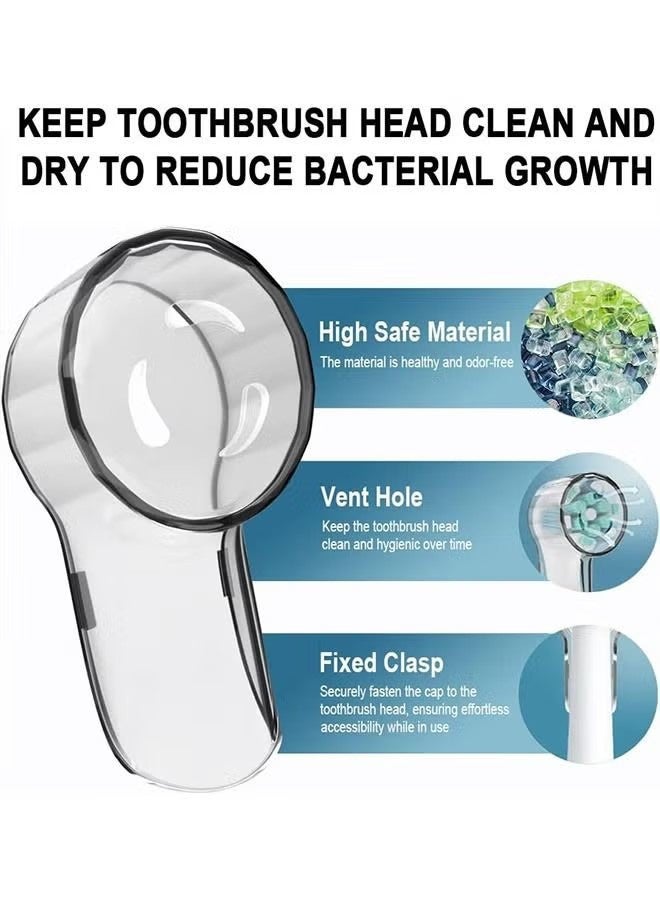 YJ 6 Pcs Toothbrush Head Holder Covers, Acrylic Dustproof Toothbrush Protective Case, Toothbrush Head Protector Shell for Travel Home Office Camping School Colorful - Image 3