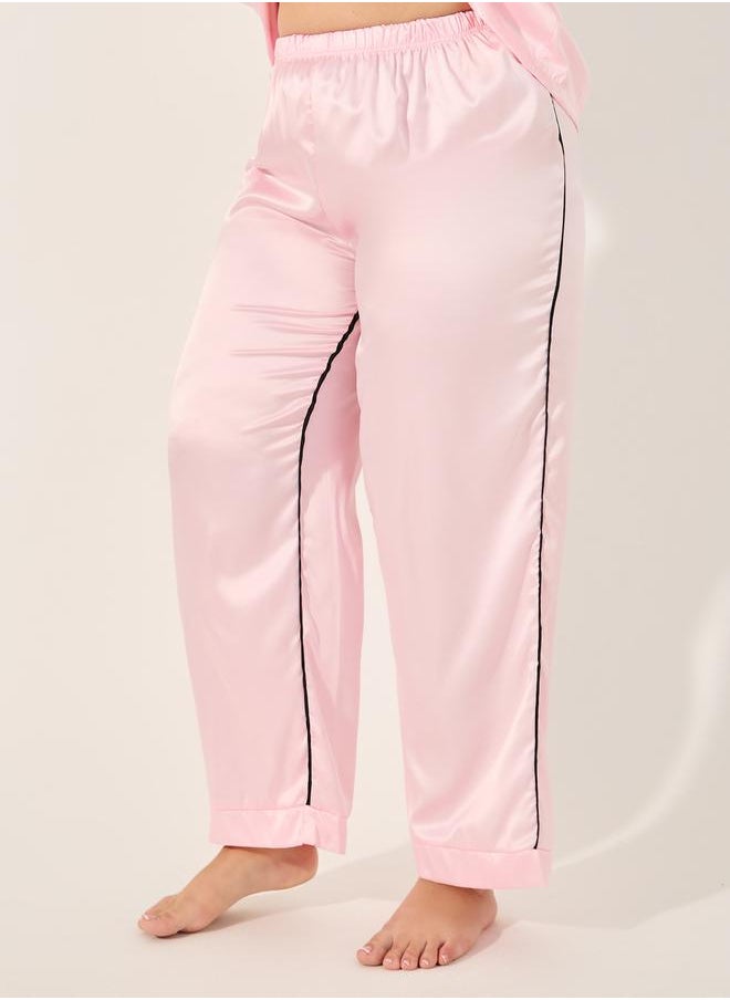 Styli PIPED STRIPE DETAIL LONGLINE SHIRT and PJ SET  - Image 5