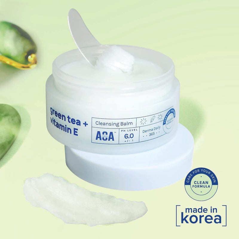 AOA STUDIO Green Tea & Vitamin E Cleansing Balm, Waterproof Makeup Remover, Oil Based Makeup Remover, K beauty Skin Care, Soothing and Brightening for All Skin Types, 3.38 Fl Oz, 100 ml - Image 2