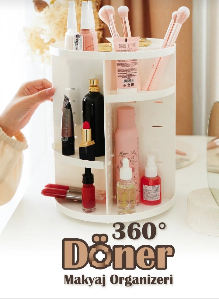 10LOVE White makeup organizer that rotates 360 degrees - Image 1