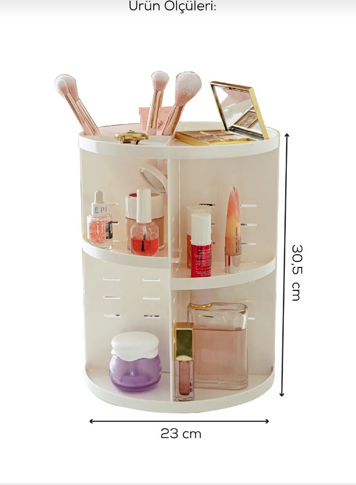 10LOVE White makeup organizer that rotates 360 degrees - Image 3