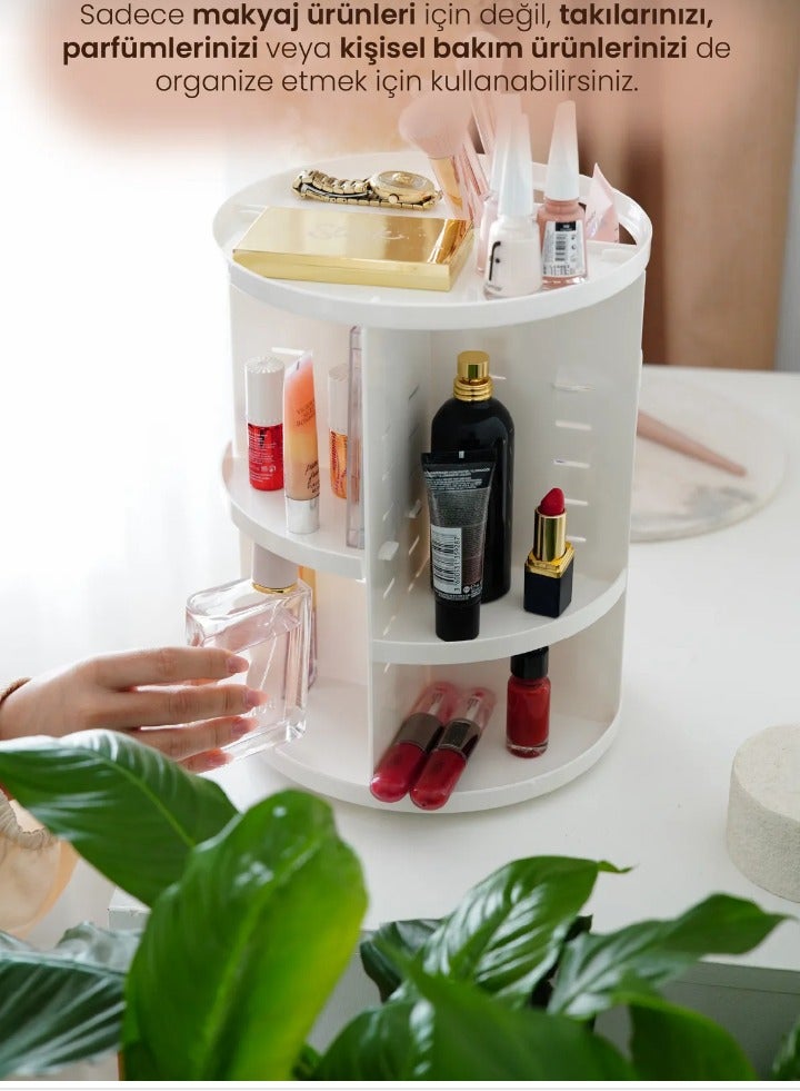 10LOVE White makeup organizer that rotates 360 degrees - Image 4
