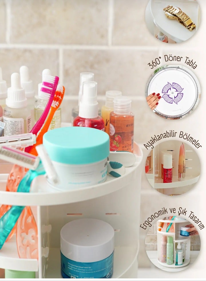 10LOVE White makeup organizer that rotates 360 degrees - Image 5
