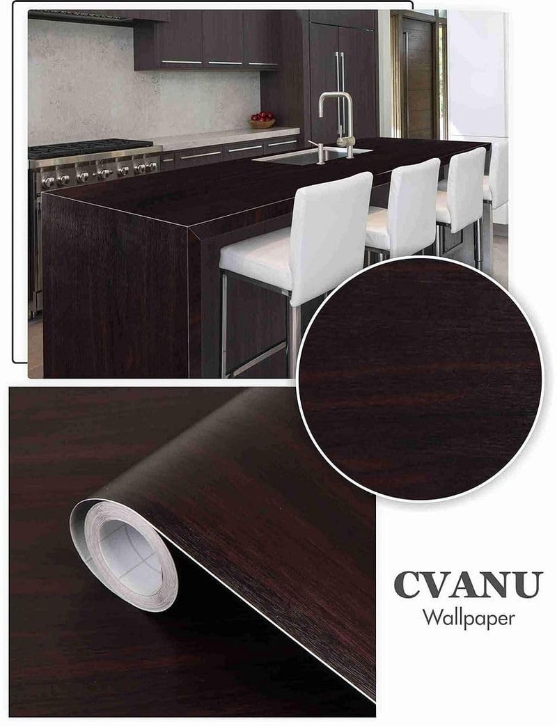 CVANU Wood Texture Pattern Wallpaper Self-Adhesive Waterproof PVC Vinyl Contact Paper for Old Furniture, Cabinets, Doors, Wardrobes & Walls Decoration (12x50 Inch) cv07 - Image 5