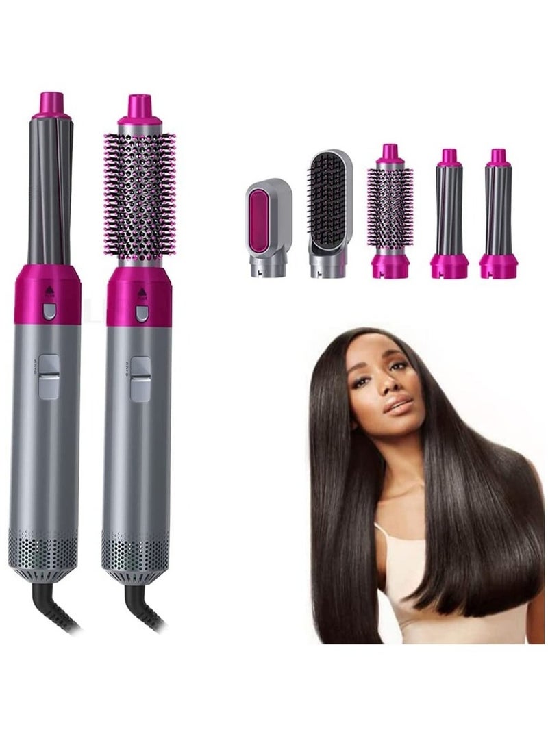ELTRAZONE 5 In 1 Hair Curler Rotating Hair Dryer Hair Straightener Comb Curling Brush 5 interchangeable barrels, 3 adjustable modes, 30S heating, smoothing iron styling tools - Image 1