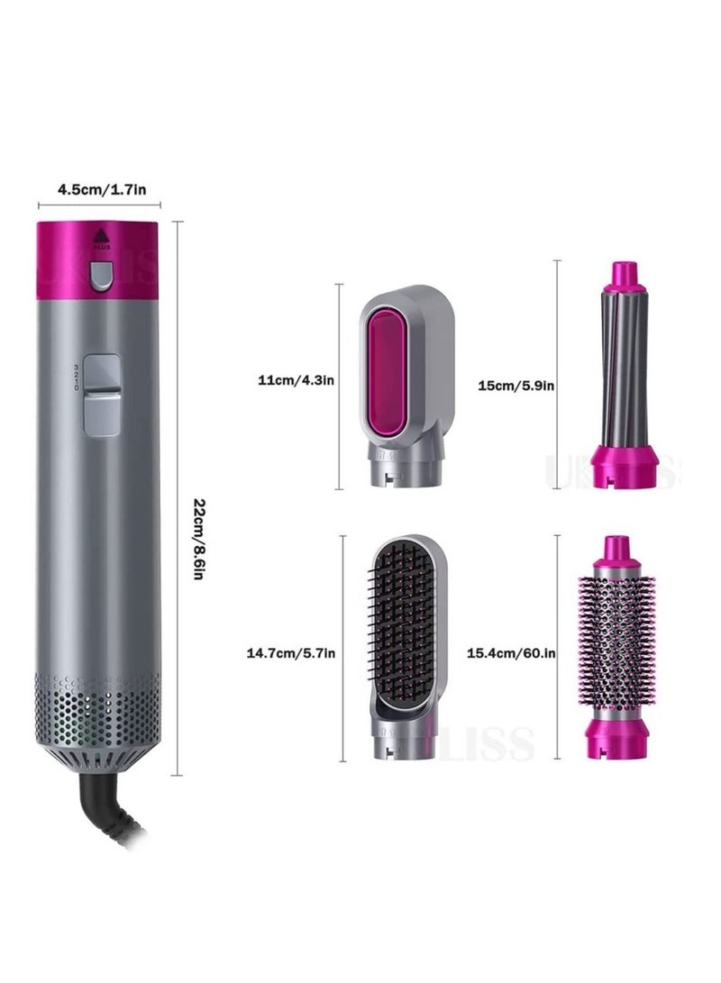 ELTRAZONE 5 In 1 Hair Curler Rotating Hair Dryer Hair Straightener Comb Curling Brush 5 interchangeable barrels, 3 adjustable modes, 30S heating, smoothing iron styling tools - Image 2