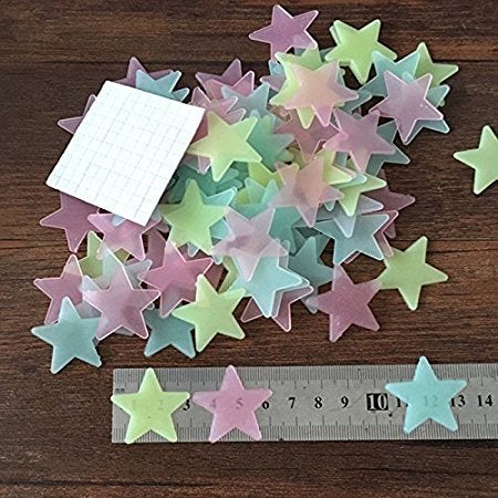 Pindia 55 Pc Luminous Fluorescent Glowing Night Sky Wall Sticker Radium Glow Stars Starry - Image 2