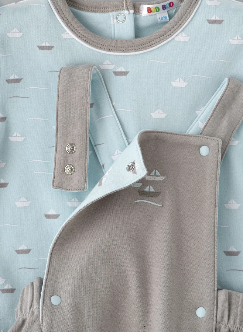 Boo Boo BooBoo Kids   2 Pcs Set - Dungaree & Top     100% Cotton