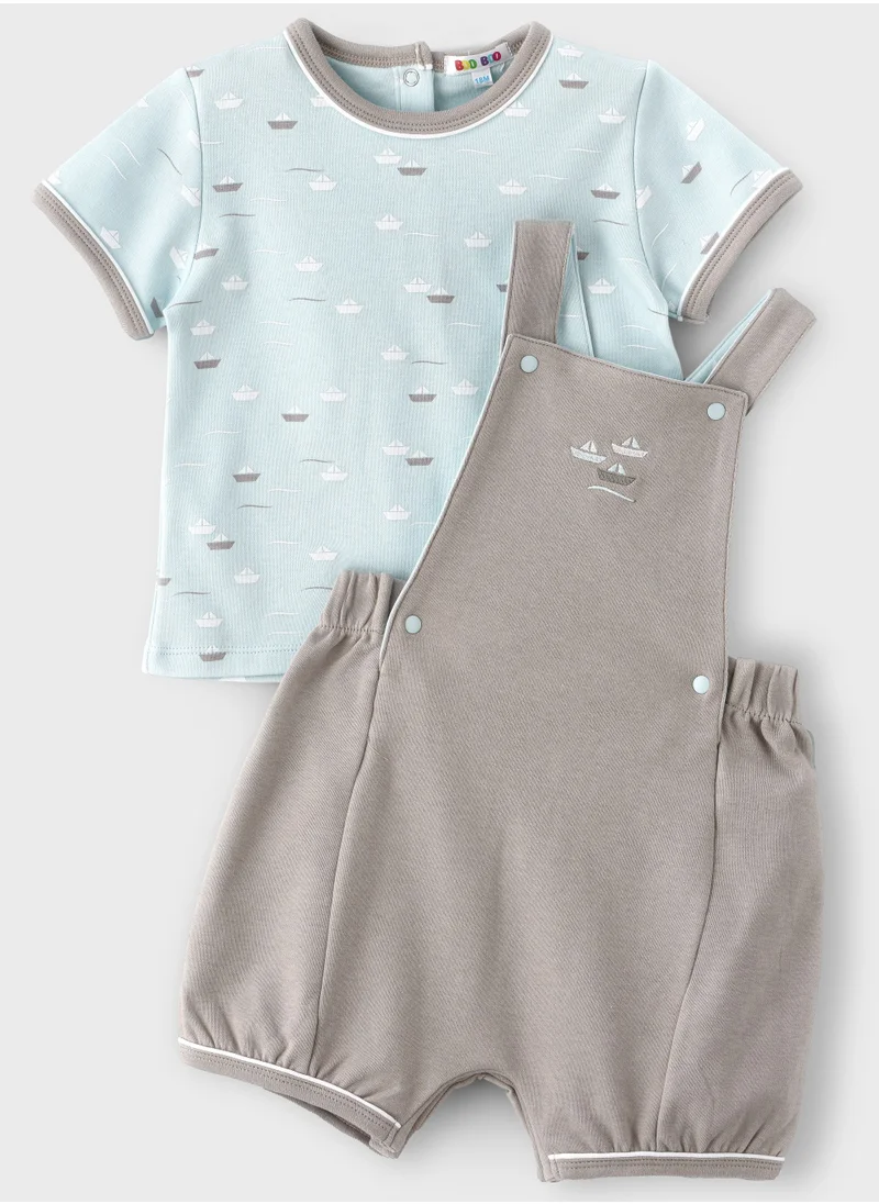 بوو بوو BooBoo Kids 2 Pcs Set - Dungaree & توب 100٪ قطن