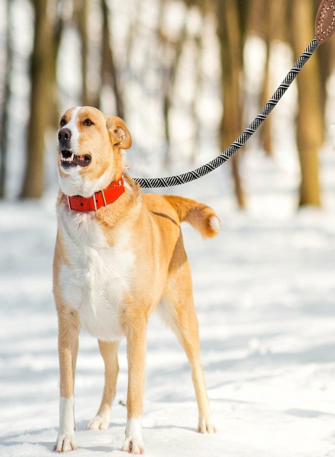 مايل هاي لايف حبل مقود من Mile High Life مع وصلة من الجلد الطبيعي، 6 أقدام/5 أقدام/4 أقدام، حبل مقود شديد التحمل للكلاب المتوسطة والكبيرة (أسود بيج، 48 بوصة) - Image 3