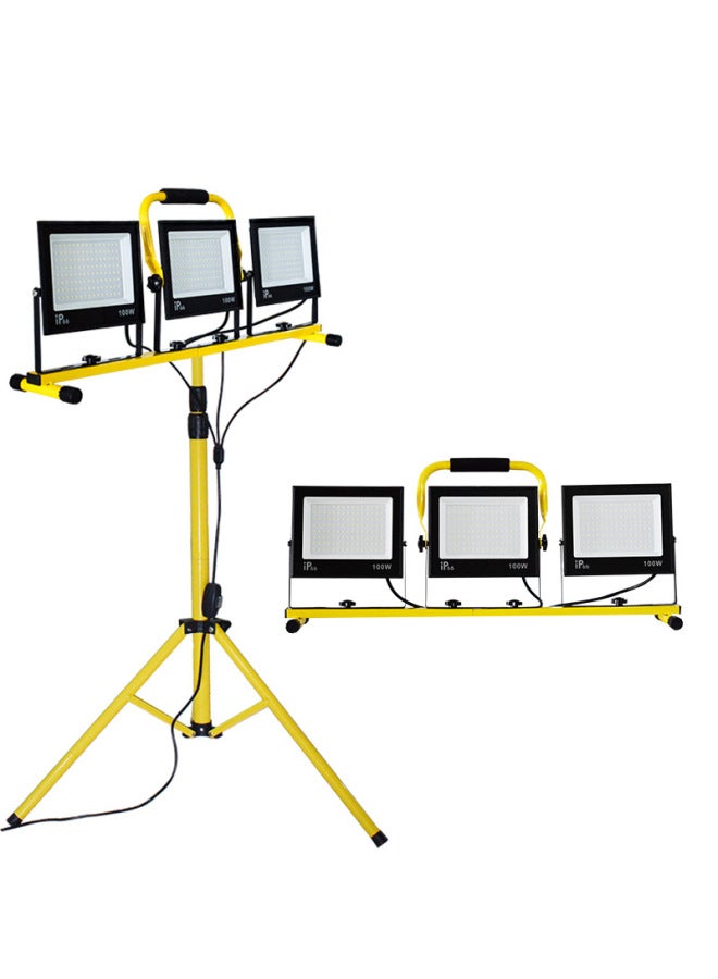 Loquat Hot Led Work Light Mobile Bracket Outdoor Repair Searchlight Site Lighting Mains Projection Light-Power:Conventional One To Two 100w*2=200w ( 2m Bracket + 5m Wires With Plug) - Image 5